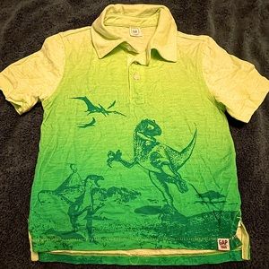 GAP Toddler Velociraptor (Size 5T) Bright Green Cotton Polo